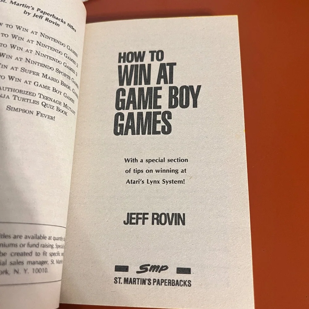 How to Win at Game Boy Games Jeff Rovin 1991 Vintage Strategy Guide Atari Lynx